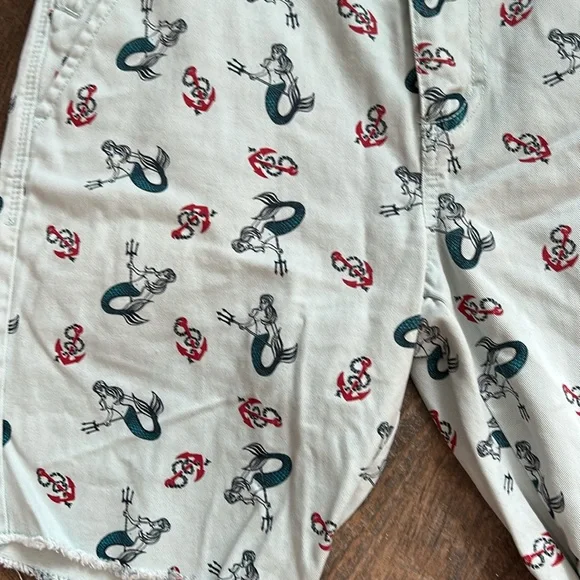 Hawkings McGill cut-off topless mermaid print Men’s chino shorts Size 30 - Picture 3 of 8